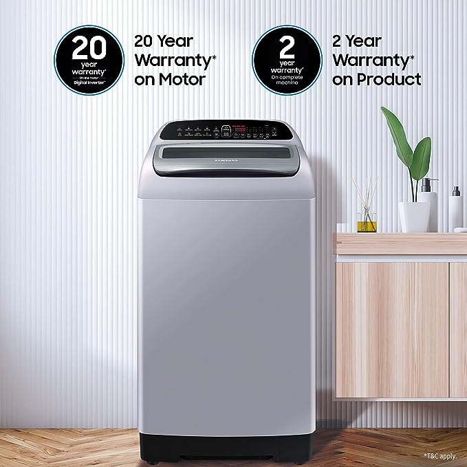 Samsung 7 Kg 5 Star Inverter Fully-Automatic Top Loading Washing Machine (WA70T4262GS/TL, Imperial Silver, Wobble technology) (OPEN BOX) Samsung 7 Kg 5 Star Inverter Fully-Automatic Top Loading Washing Machine (WA70T4262GS/TL, Imperial Silver, Wobble technology) (OPEN BOX)